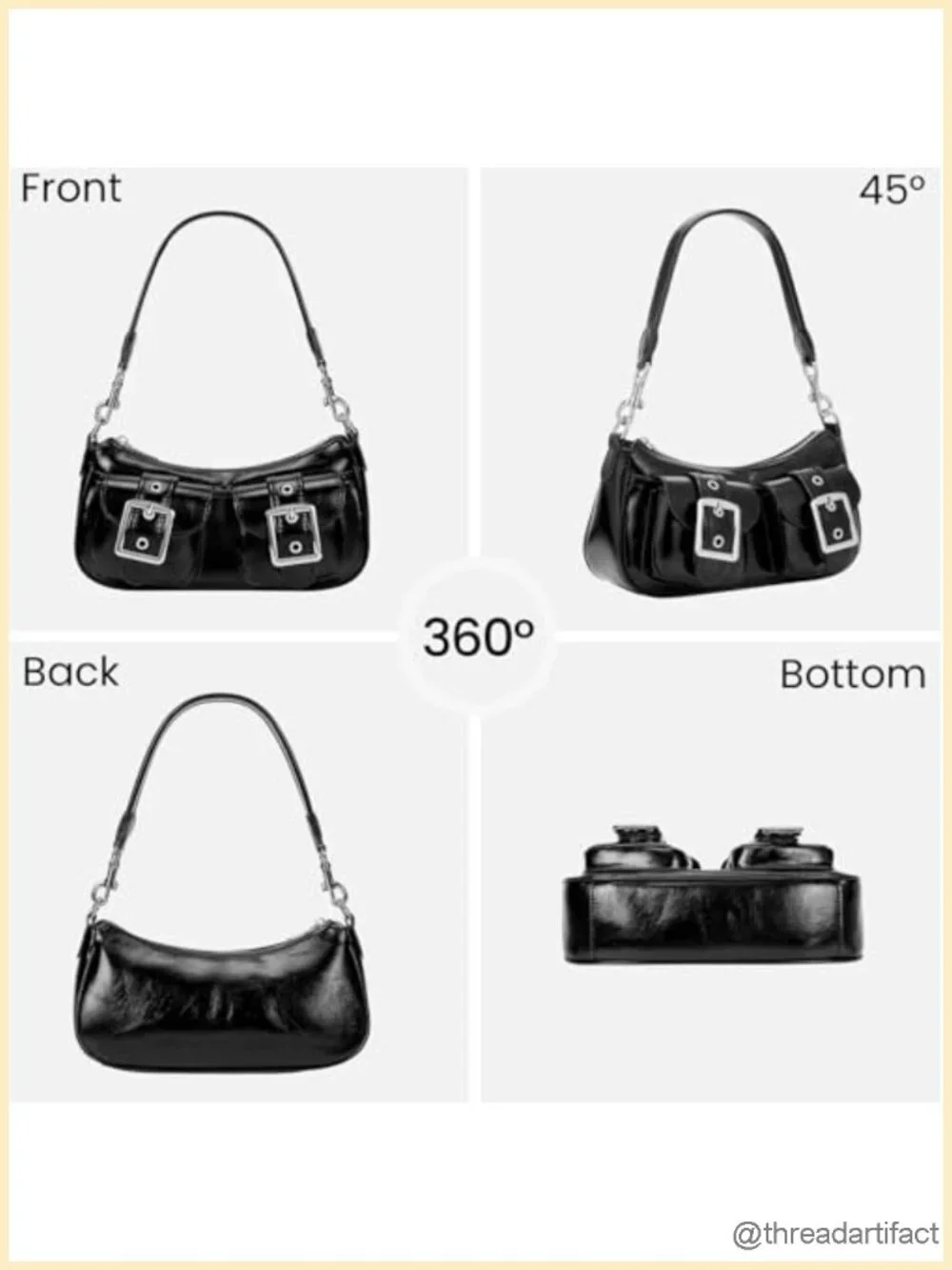 Faux Leather Y2K Hobo Shoulder Bag Crossbody Purse